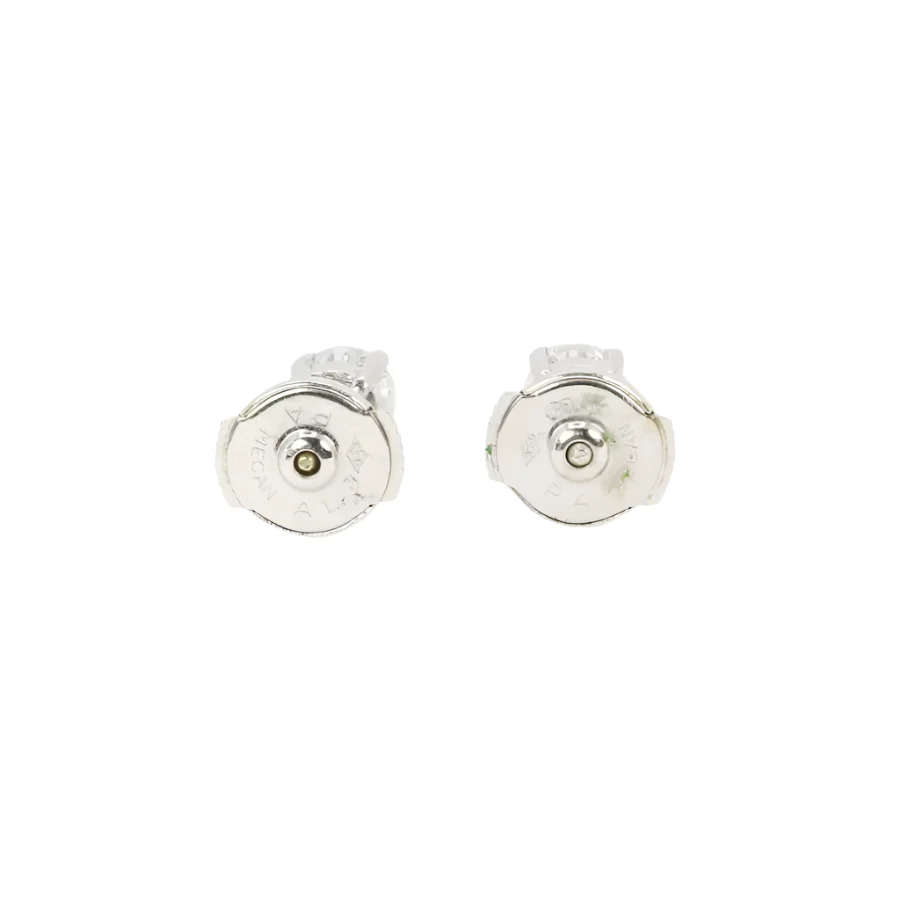 Puces d'oreilles or blanc diamants ronds 0.7 carat - Image 6