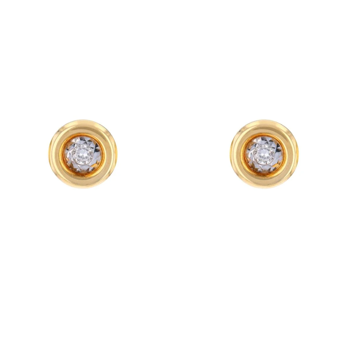 Boucles d'oreilles Puces en or jaune et diamants