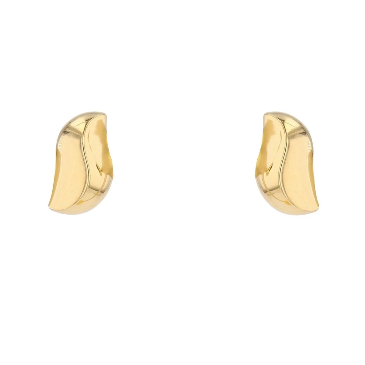 Puces d'oreilles or jaune virgule bombée