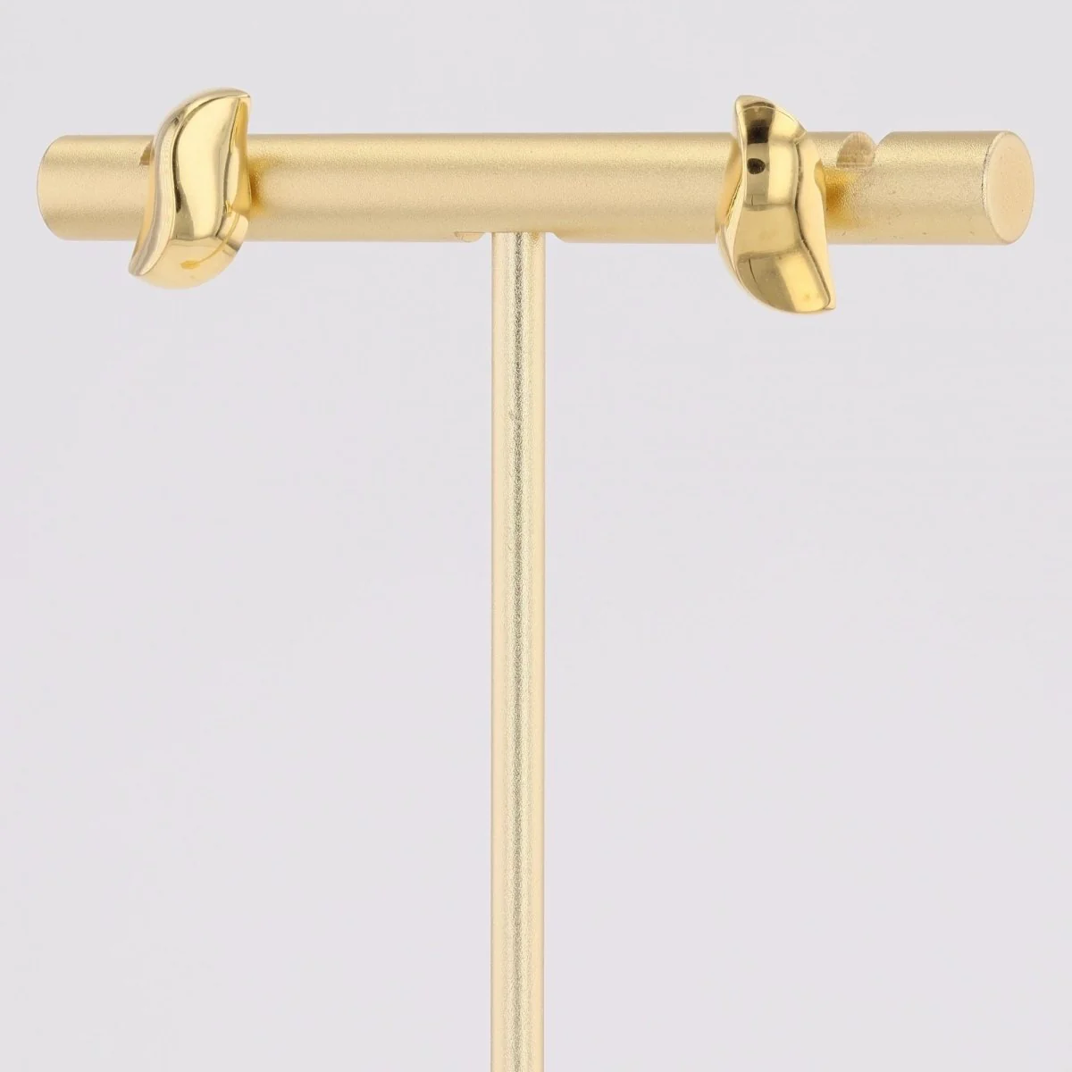 Puces d'oreilles or jaune virgule bombée - Image 4
