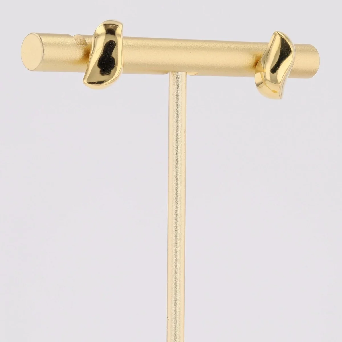 Puces d'oreilles or jaune virgule bombée - Image 5