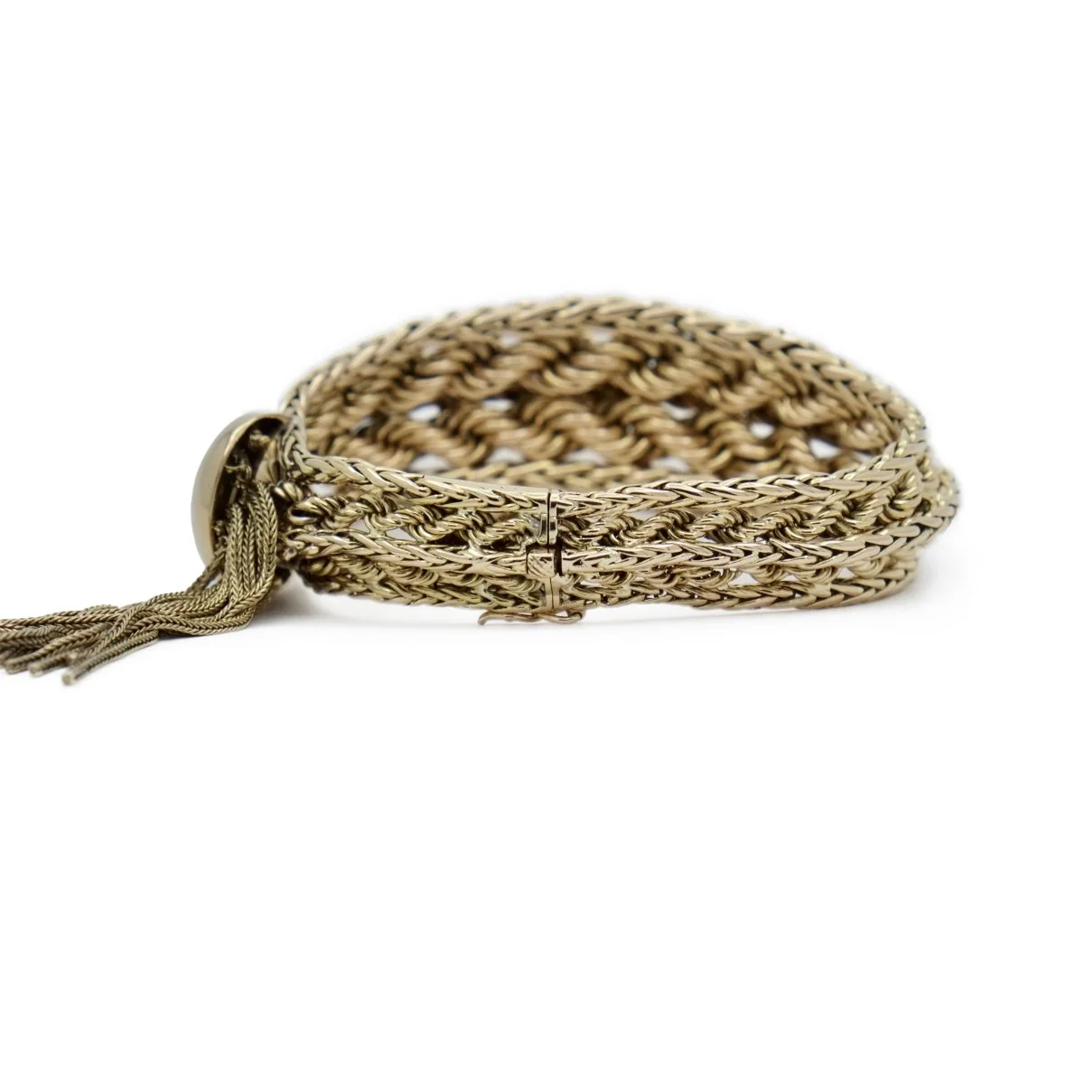 Bracelet PIERRE STERLÉ maille palmier et corde en or - Image 4