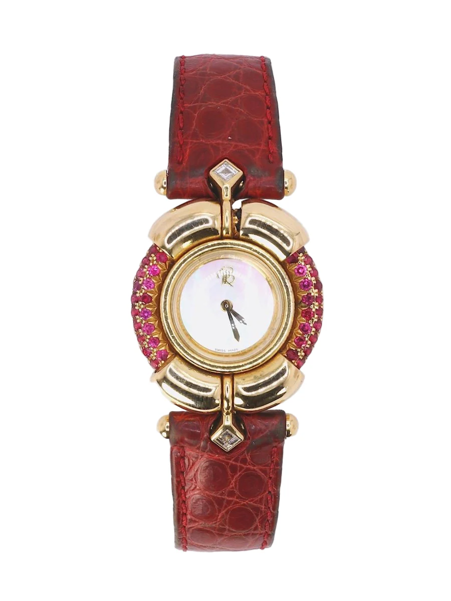 RENE BOIVIN Montre Chrysalide or jaune rubis saphirs diamants