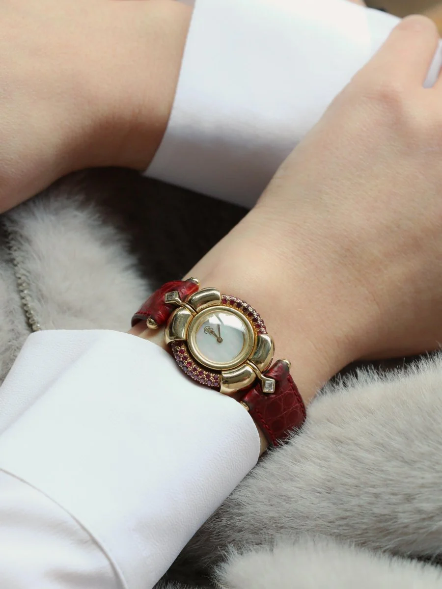 RENE BOIVIN Montre Chrysalide or jaune rubis saphirs diamants - Image 13