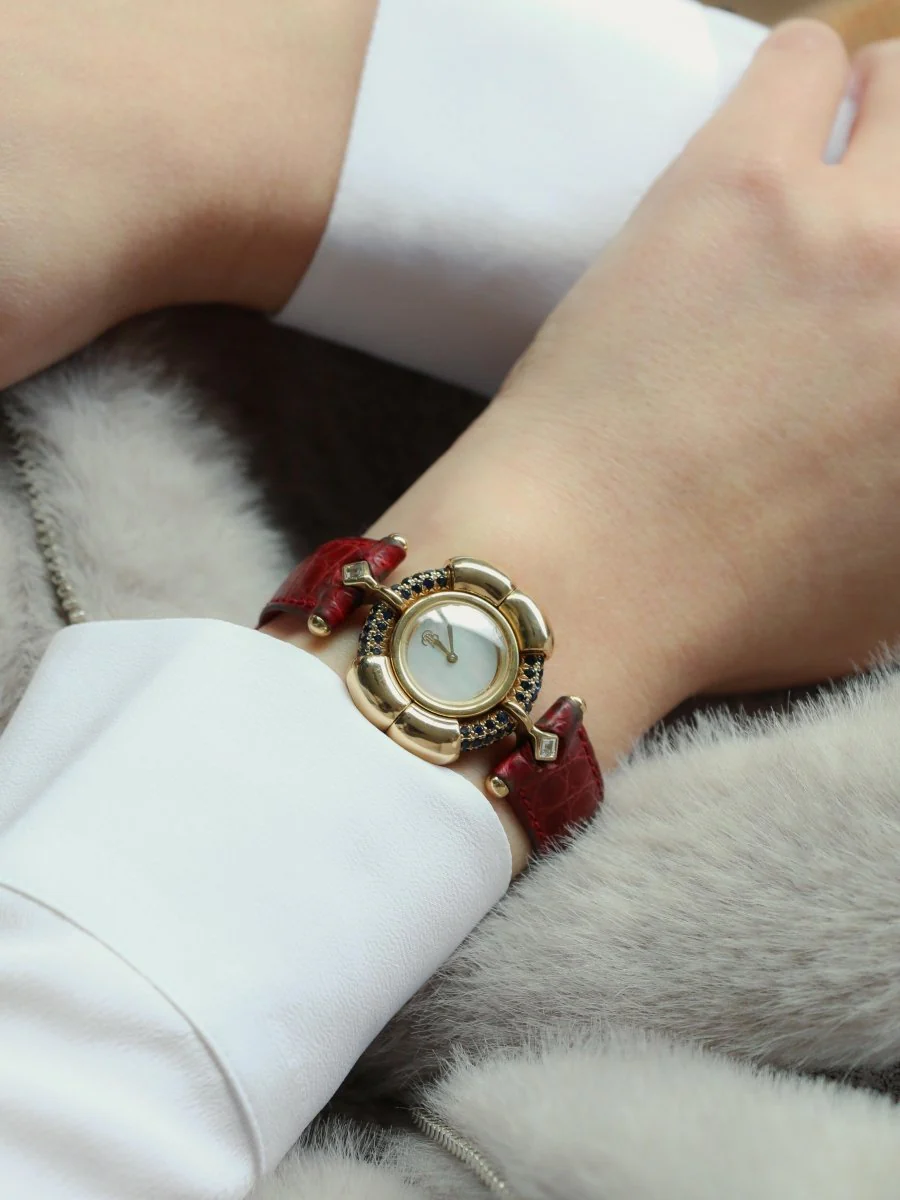 RENE BOIVIN Montre Chrysalide or jaune rubis saphirs diamants - Image 14