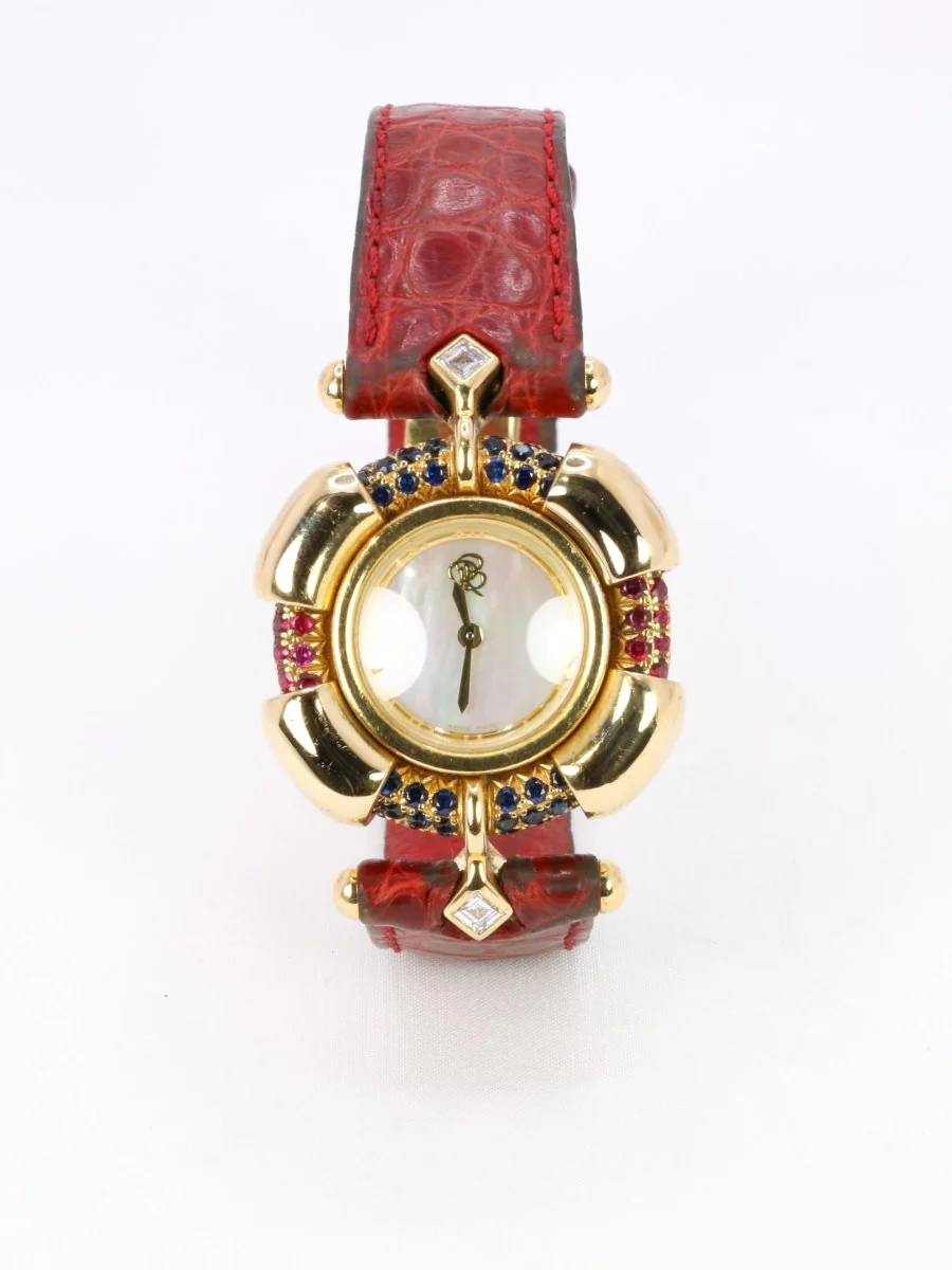 RENE BOIVIN Montre Chrysalide or jaune rubis saphirs diamants - Image 3