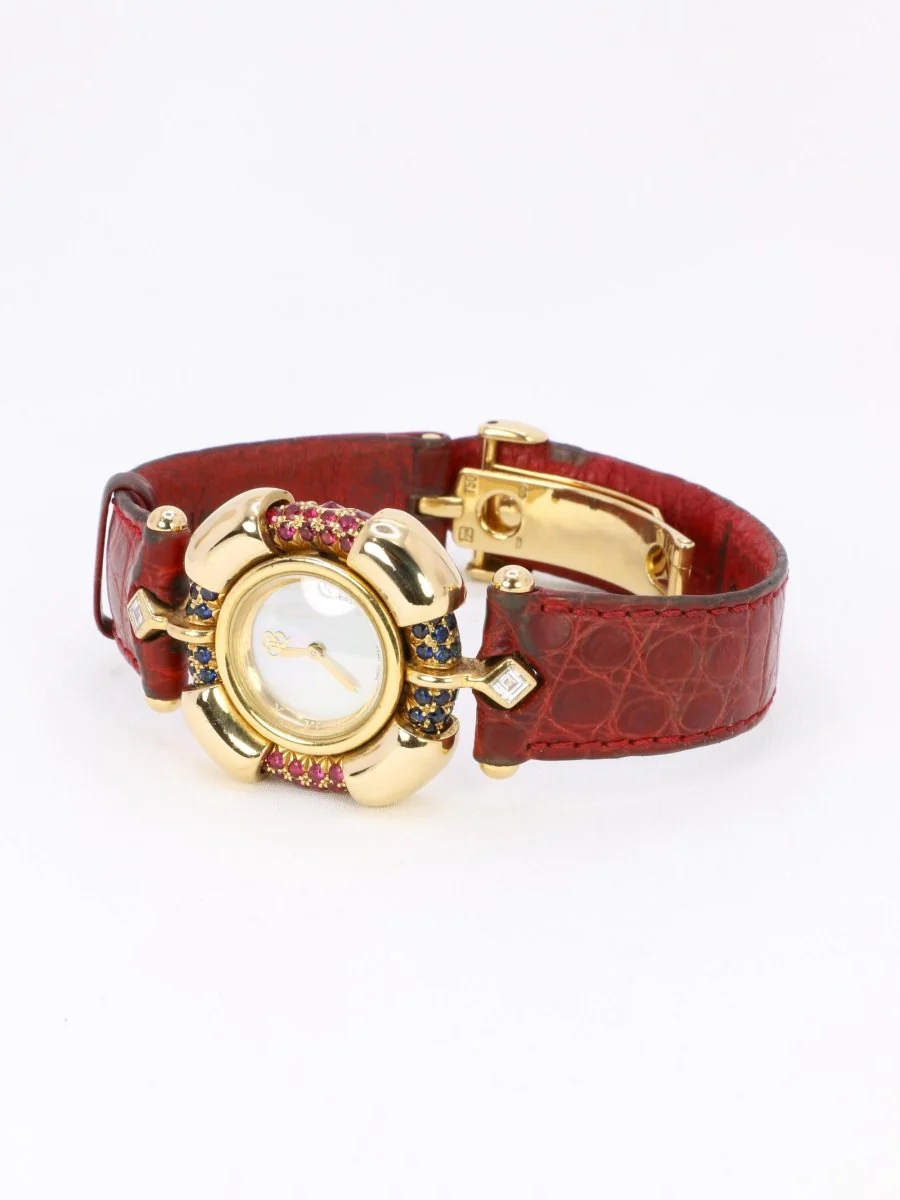 RENE BOIVIN Montre Chrysalide or jaune rubis saphirs diamants - Image 6