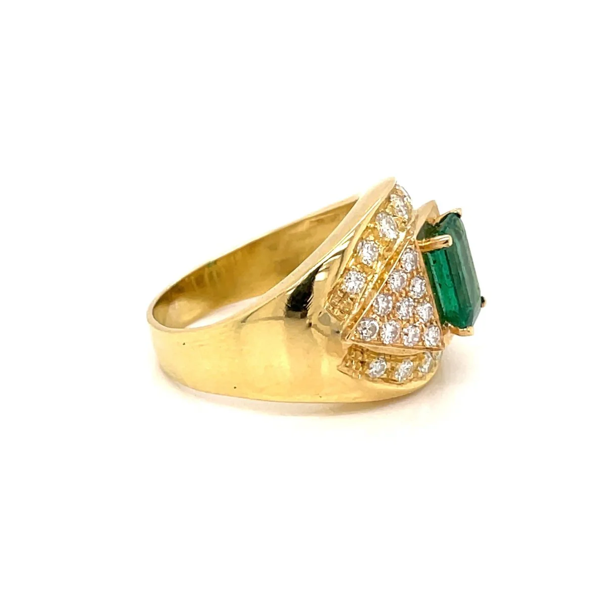Retro Colombian Emerald Diamond Cocktail Ring - Image 5