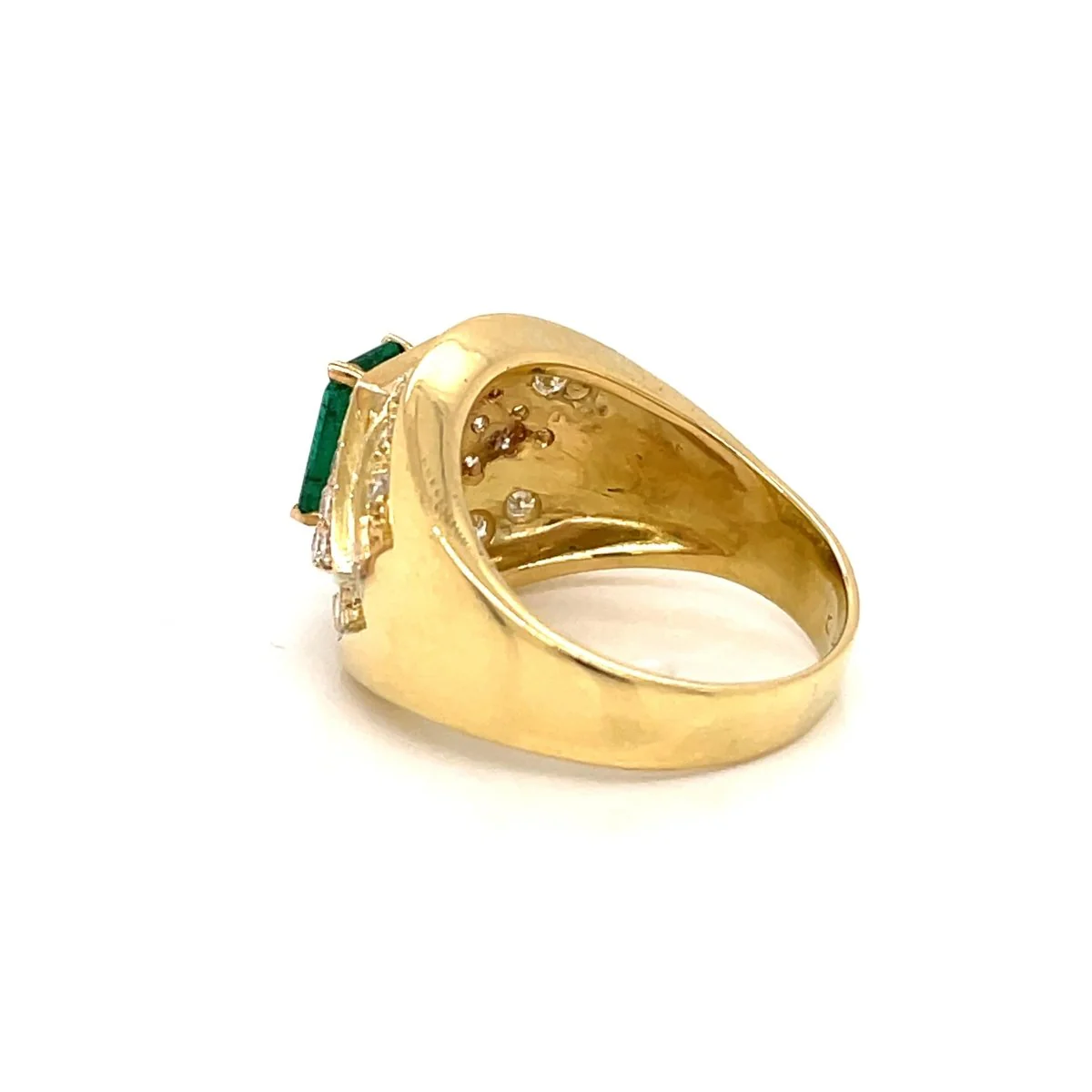 Retro Colombian Emerald Diamond Cocktail Ring - Image 7