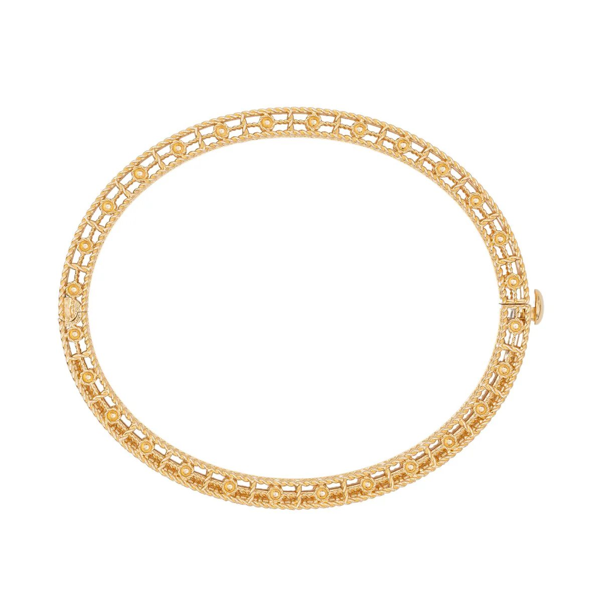 Bracelet Jonc en or rose et diamants - Image 3