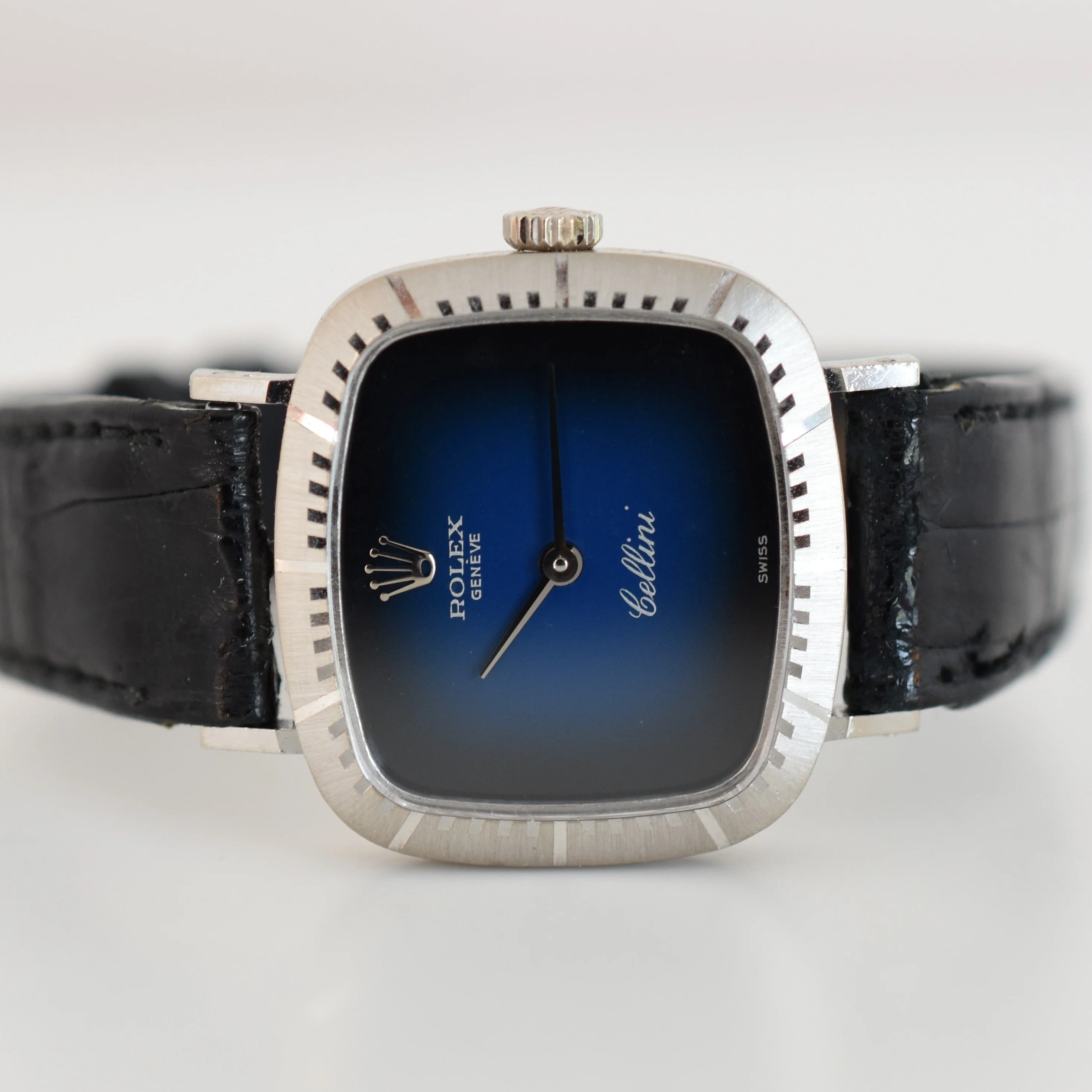 Montre ROLEX "Cellini Zephir" en or blanc, cuir et saphir - Image 20