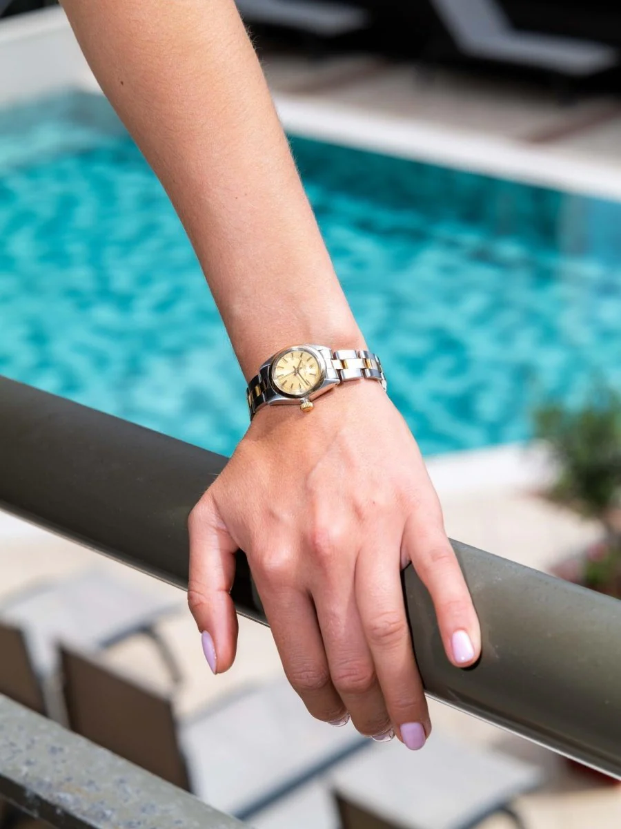 Montre ROLEX "Oyster Perpetual" en acier et or jaune - Image 7