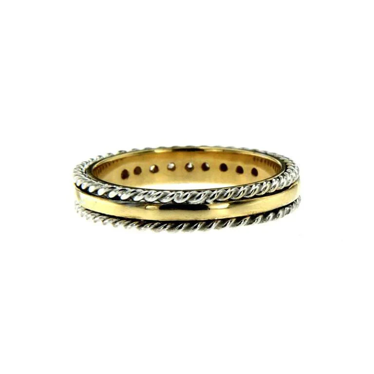 Rope Design Diamond Gold Band Ring - Image 5