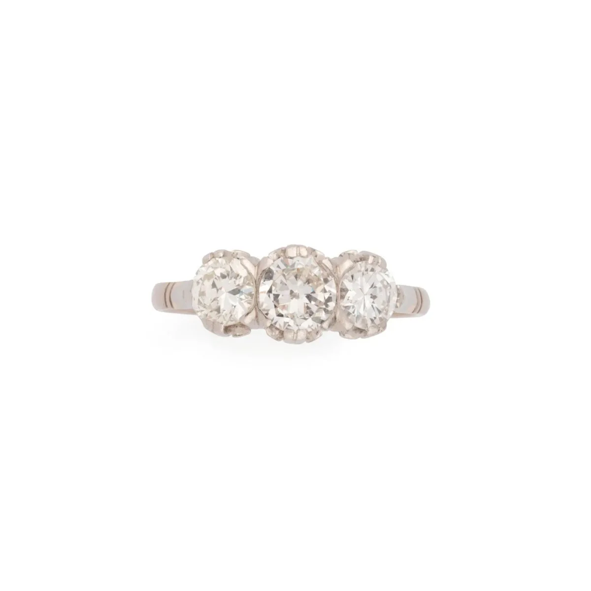 Bague trilogie en platine et diamants - Image 5