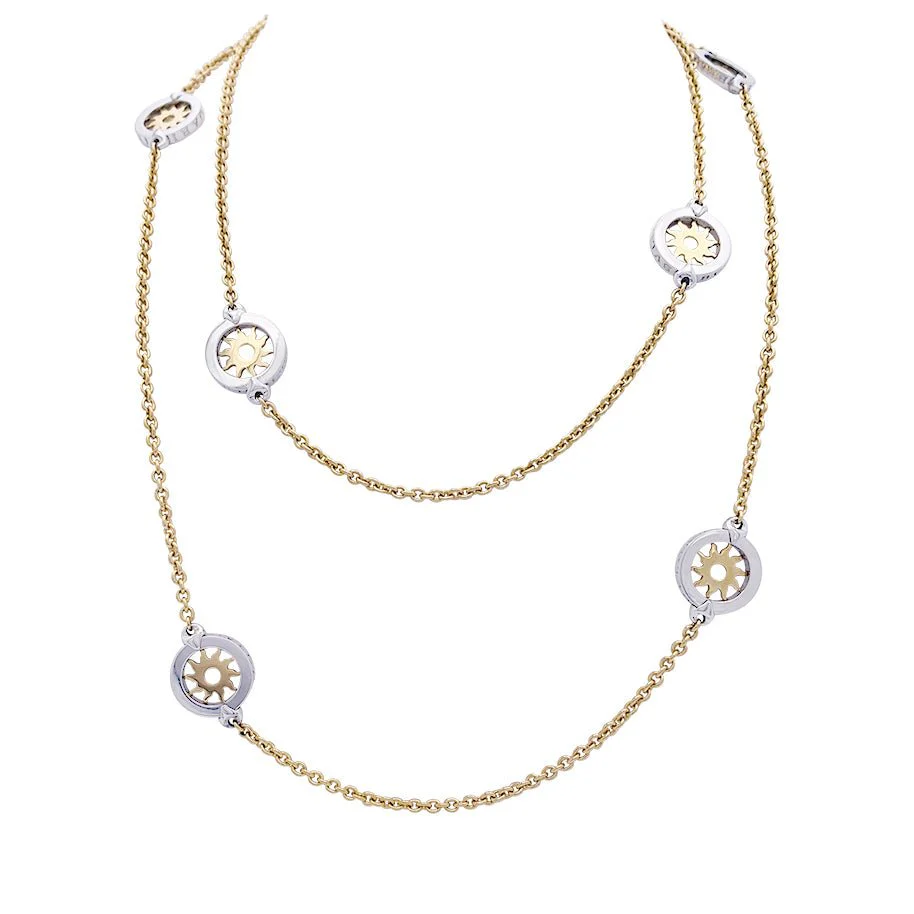 Collier Sautoir BULAGRI "Tondo Sun" en or jaune et acier