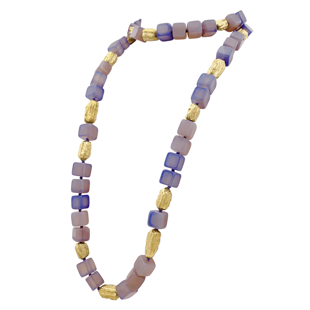 Collier Sautoir en or jaune et calcédoine - Image 3