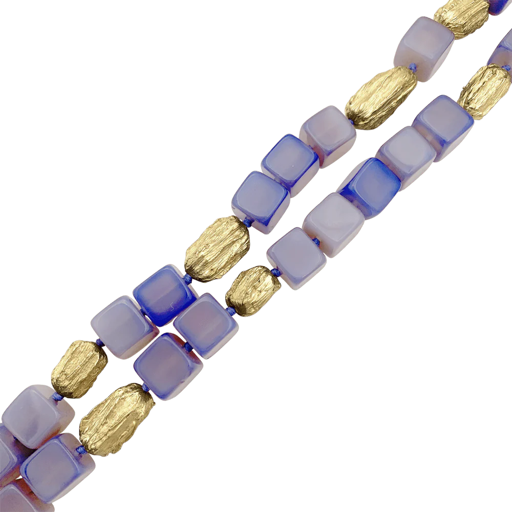 Collier Sautoir en or jaune et calcédoine - Image 5