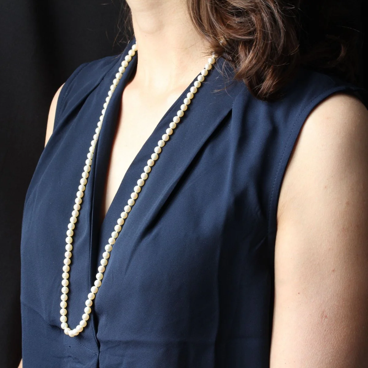 Collier Sautoir en or rose et perles - Image 2