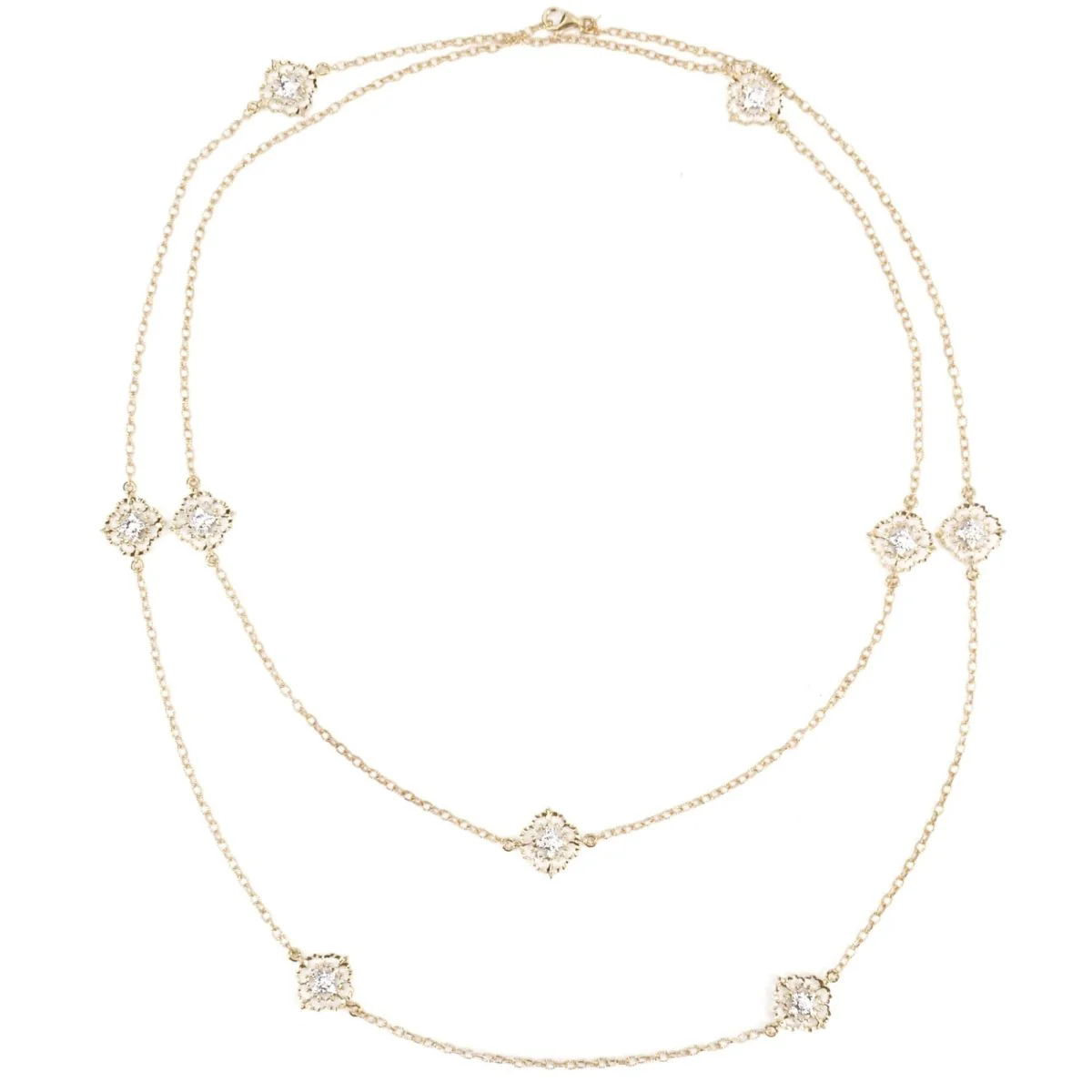 Collier Sautoir en or jaune, or blanc et diamants - Image 3