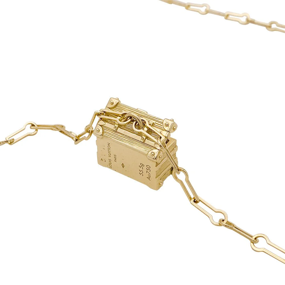 Sautoir LOUIS VUITTON "Malle" en or jaune et diamant - Image 5