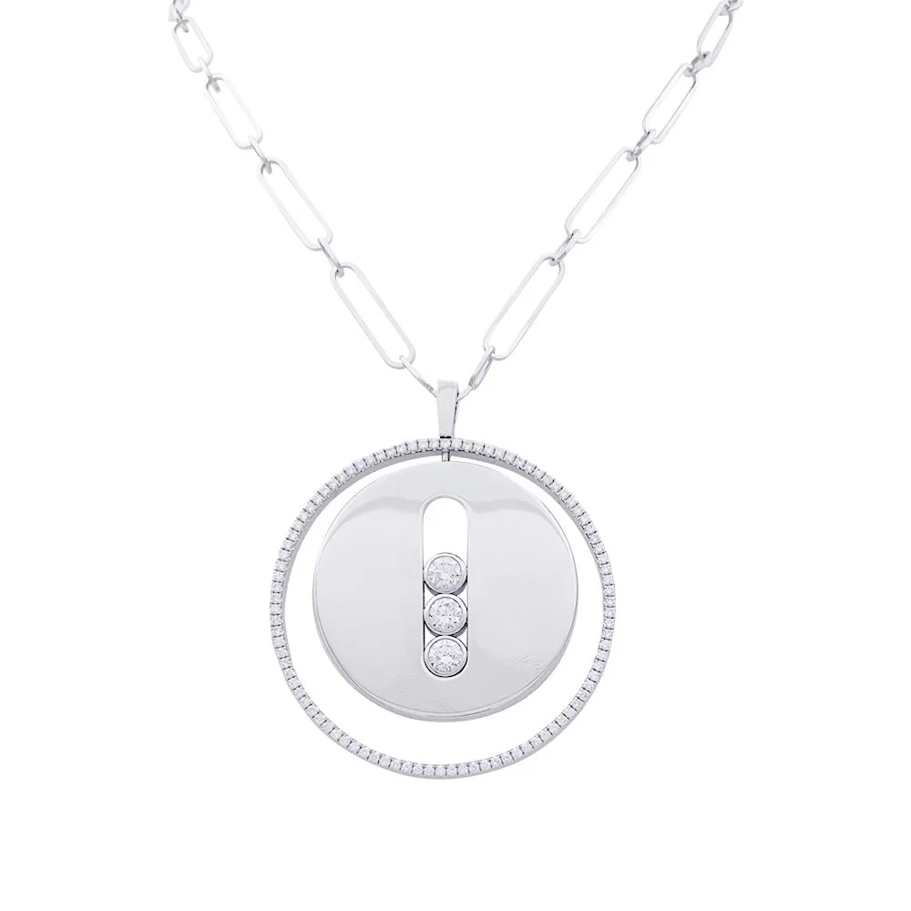 Collier Sautoir MESSIKA "Move Lucky" en or blanc et diamants