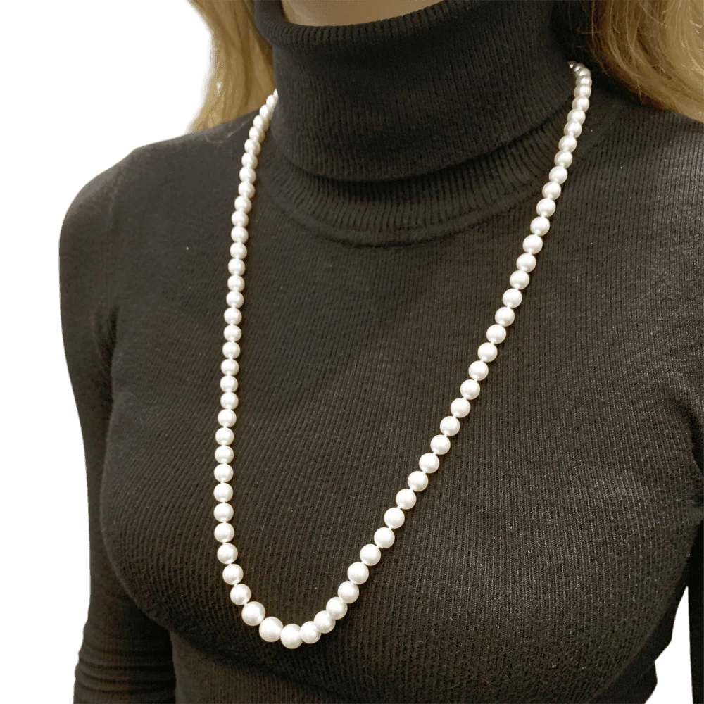 Collier Sautoir en or jaune et perles - Image 2