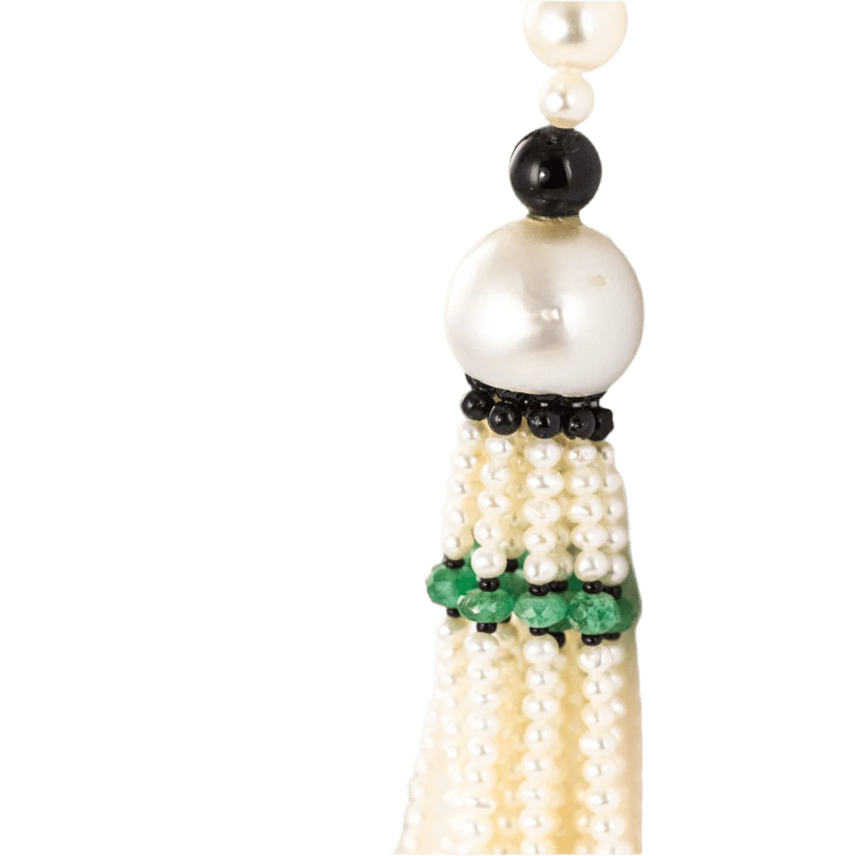 Collier Sautoir en onyx, perles et émeraudes - Image 5