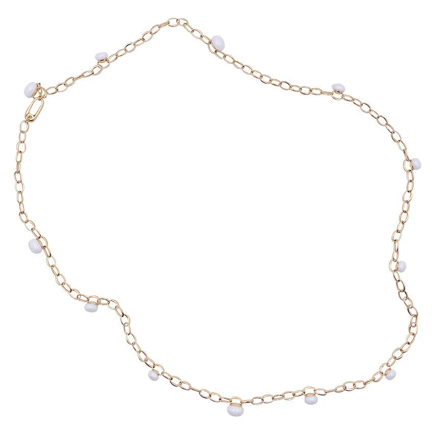 Sautoir Pomellato, "Capri", or rose, céramique blanche. - Image 7