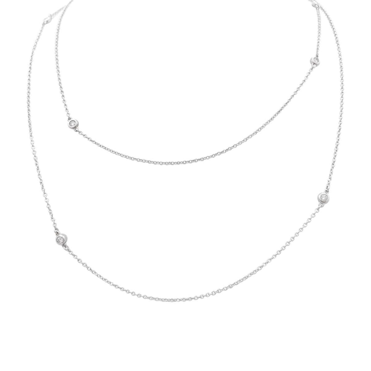 Collier Sautoir TIFFANY & CO. "Diamonds by the Yard en argent et diamants