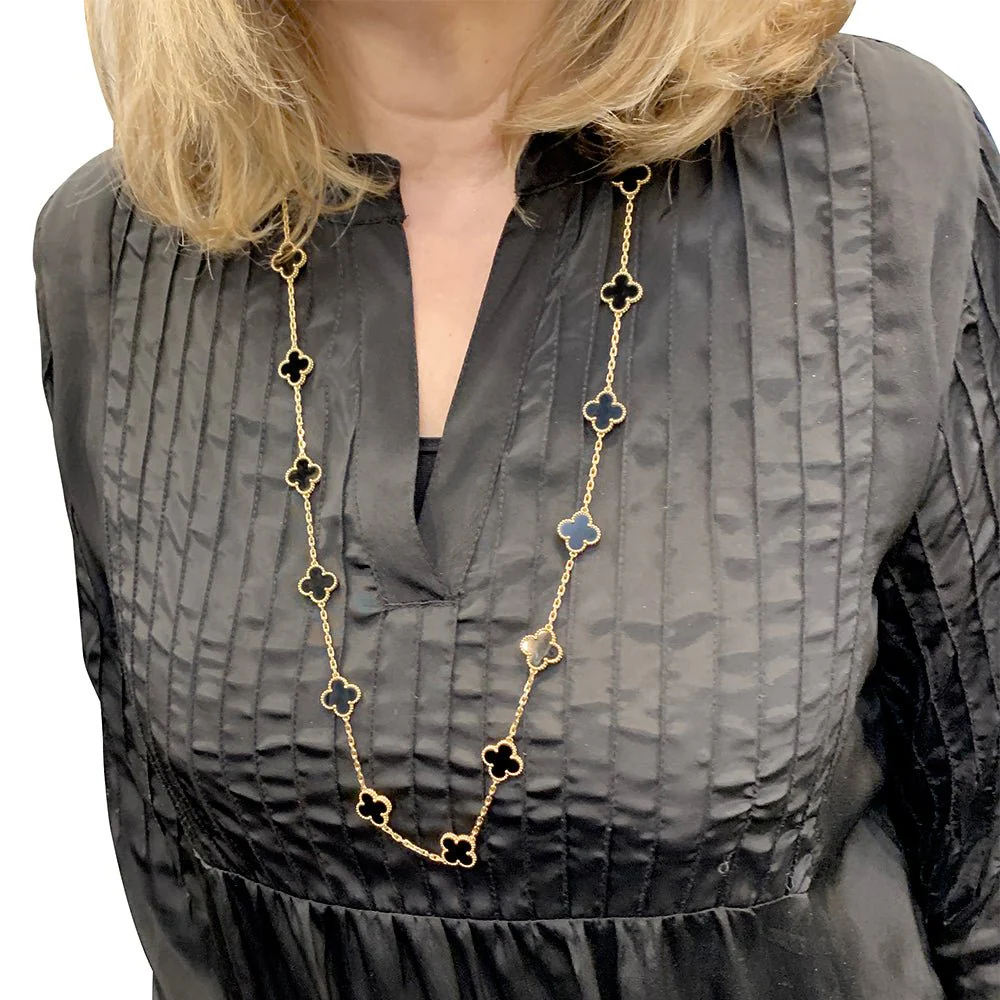 Sautoir Van Cleef & Arpels, "Vintage Alhambra", or jaune, onyx - Image 7