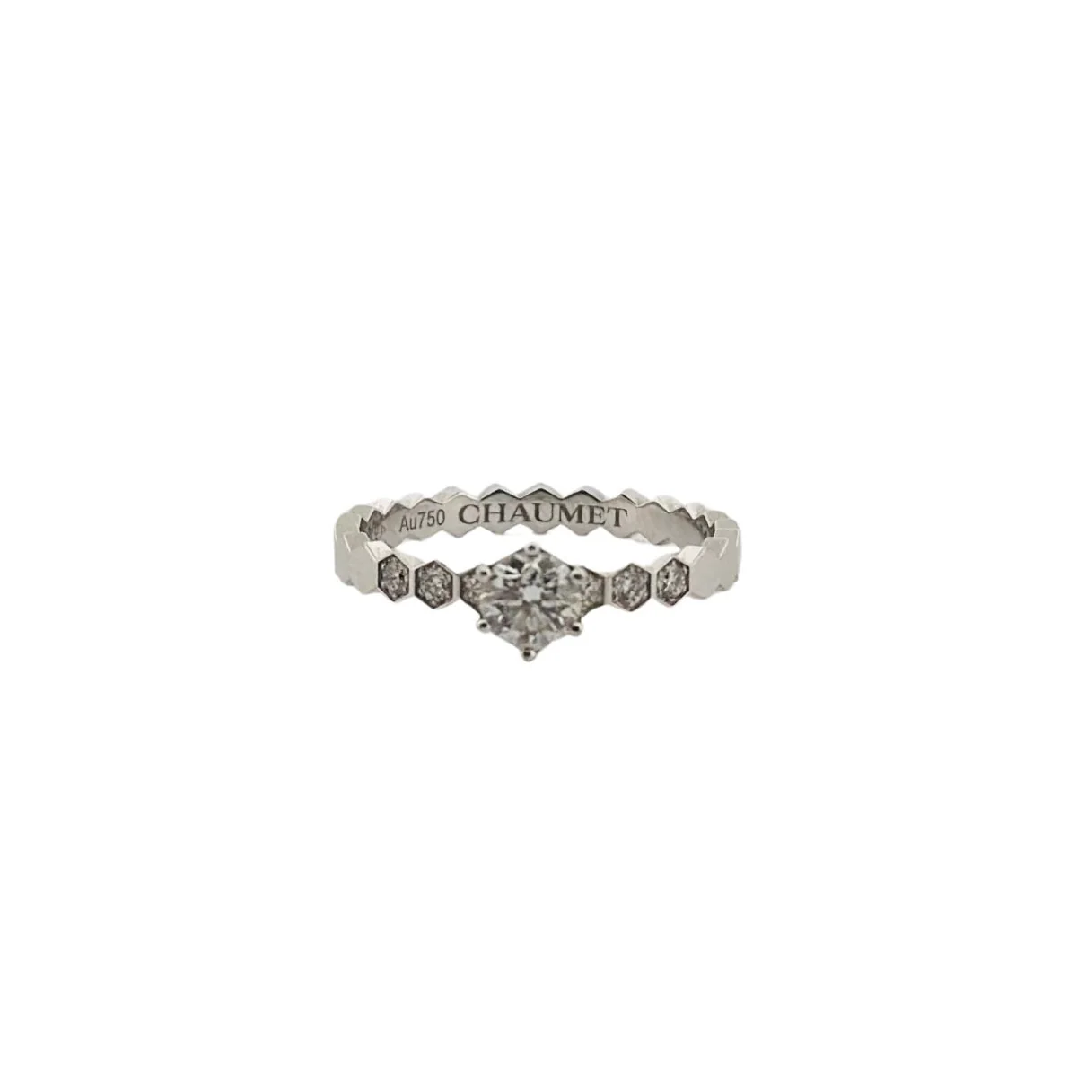 Solitaire CHAUMET en or blanc et diamants - Image 3