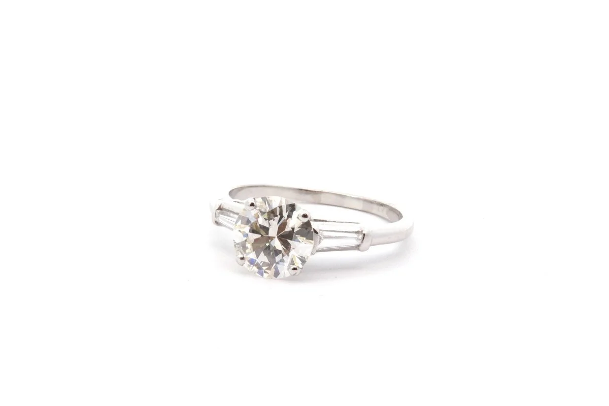 Solitaire diamant 1,45cts J/VS1 en platine