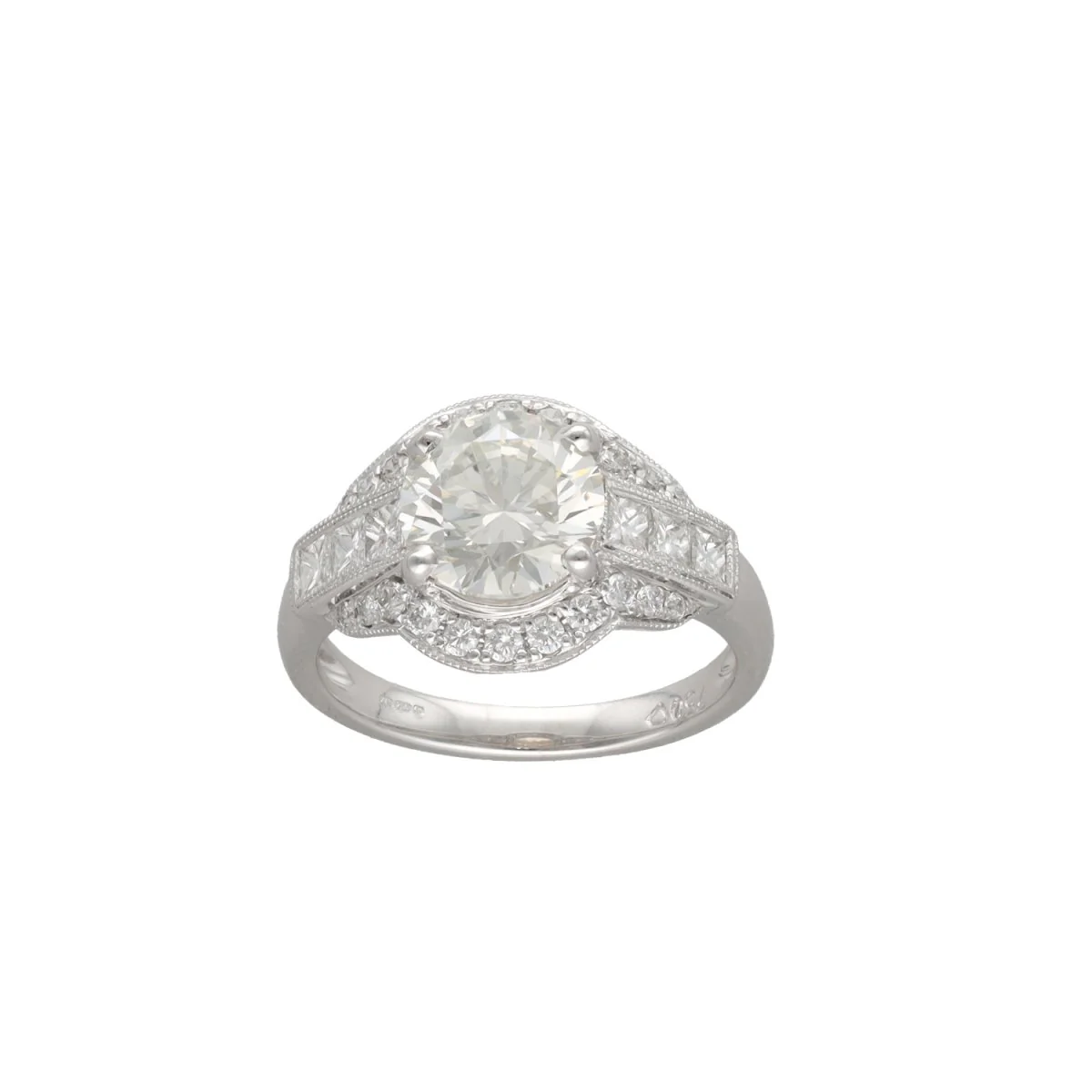 Bague solitaire en or gris et diamant