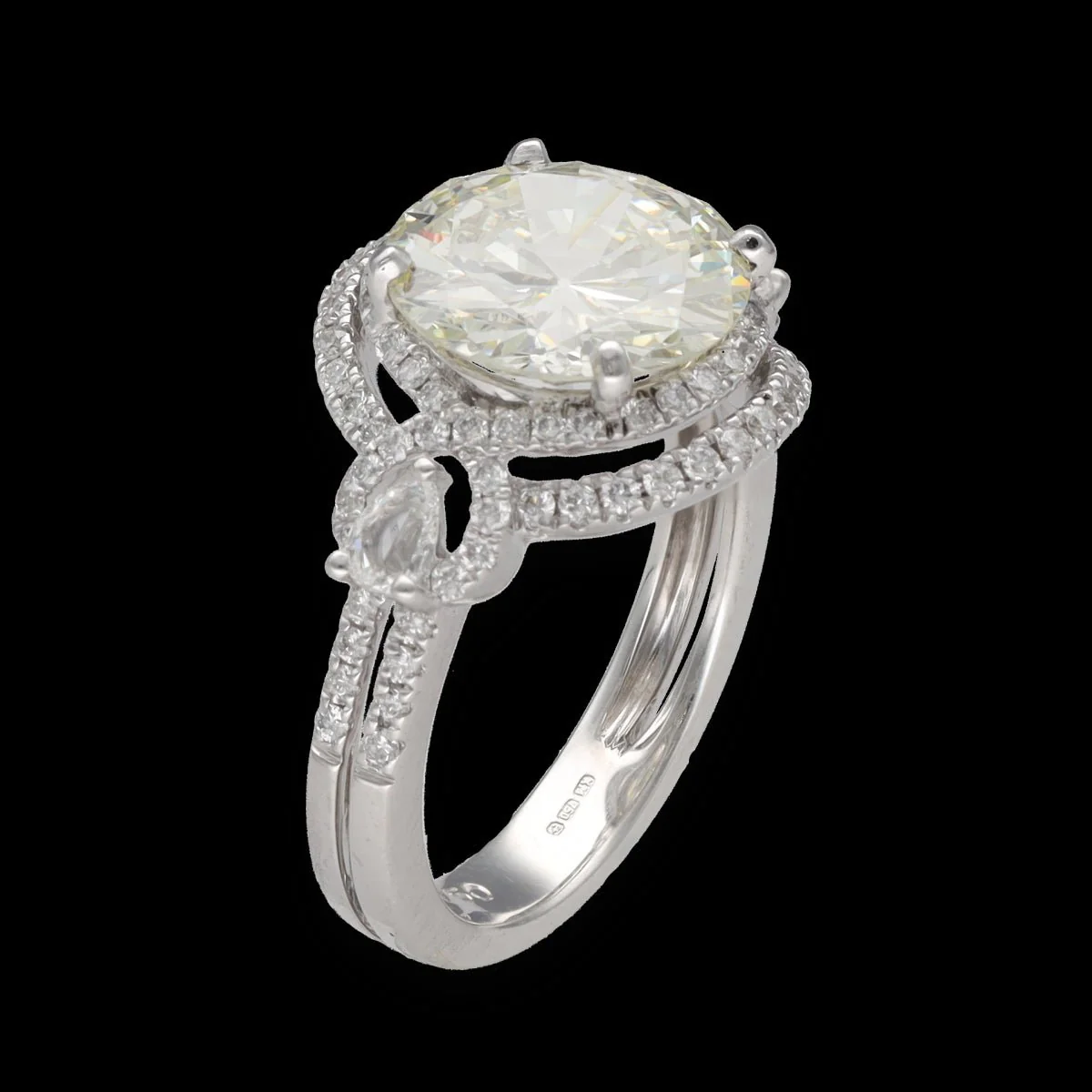 Bague Solitaire en or gris et diamants - Image 3