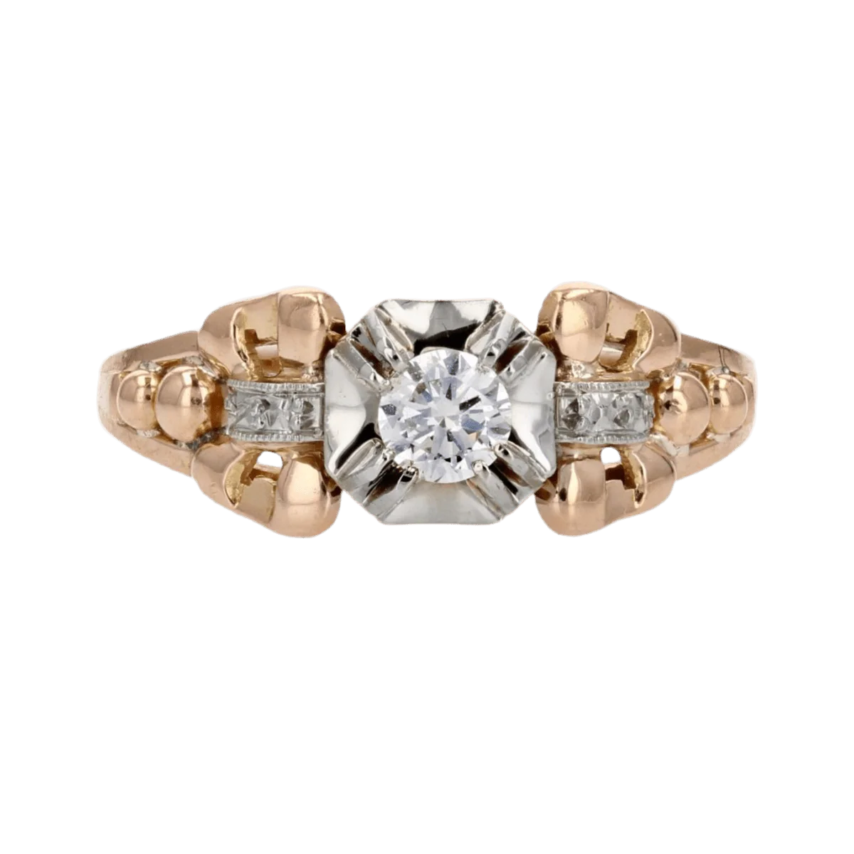 Bague Solitaire en or jaune et diamant