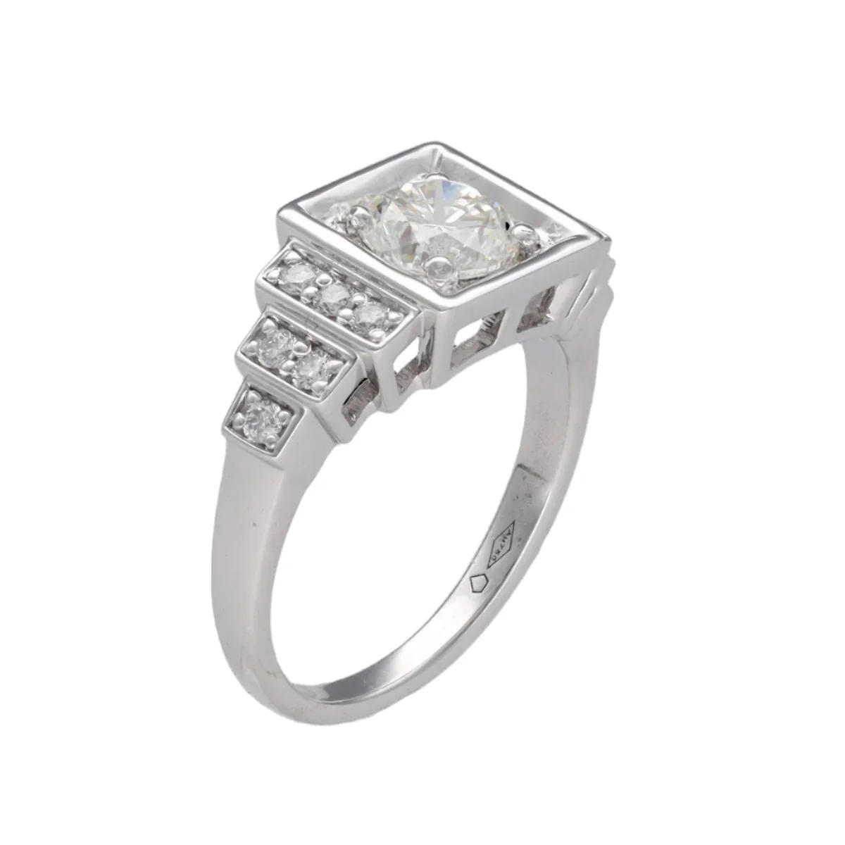 Bague Solitaire en or blanc et diamant - Image 3