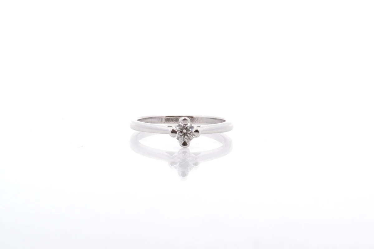 Solitaire diamant en or blanc 18k - Image 2