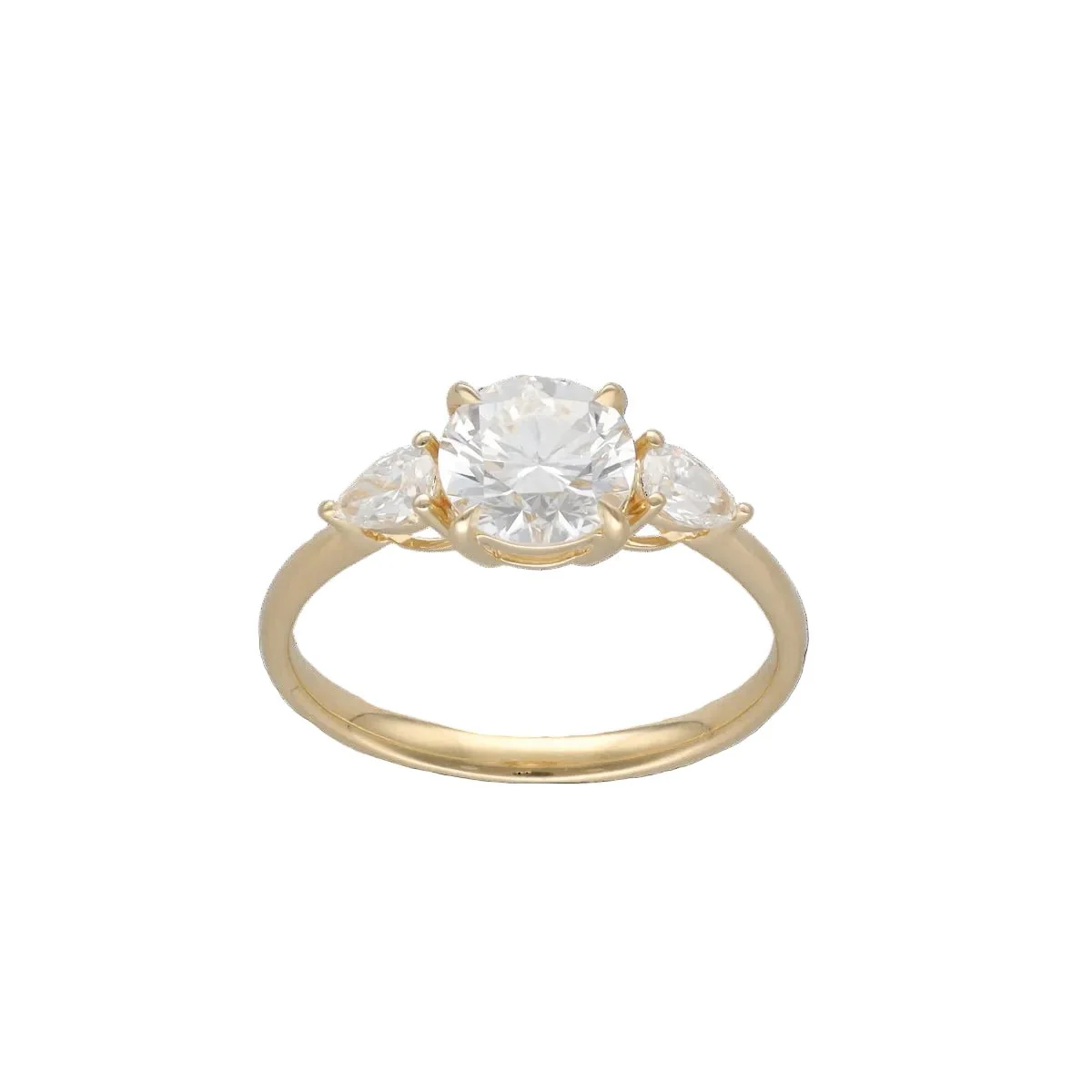 Bague Solitaire en or jaune et diamants