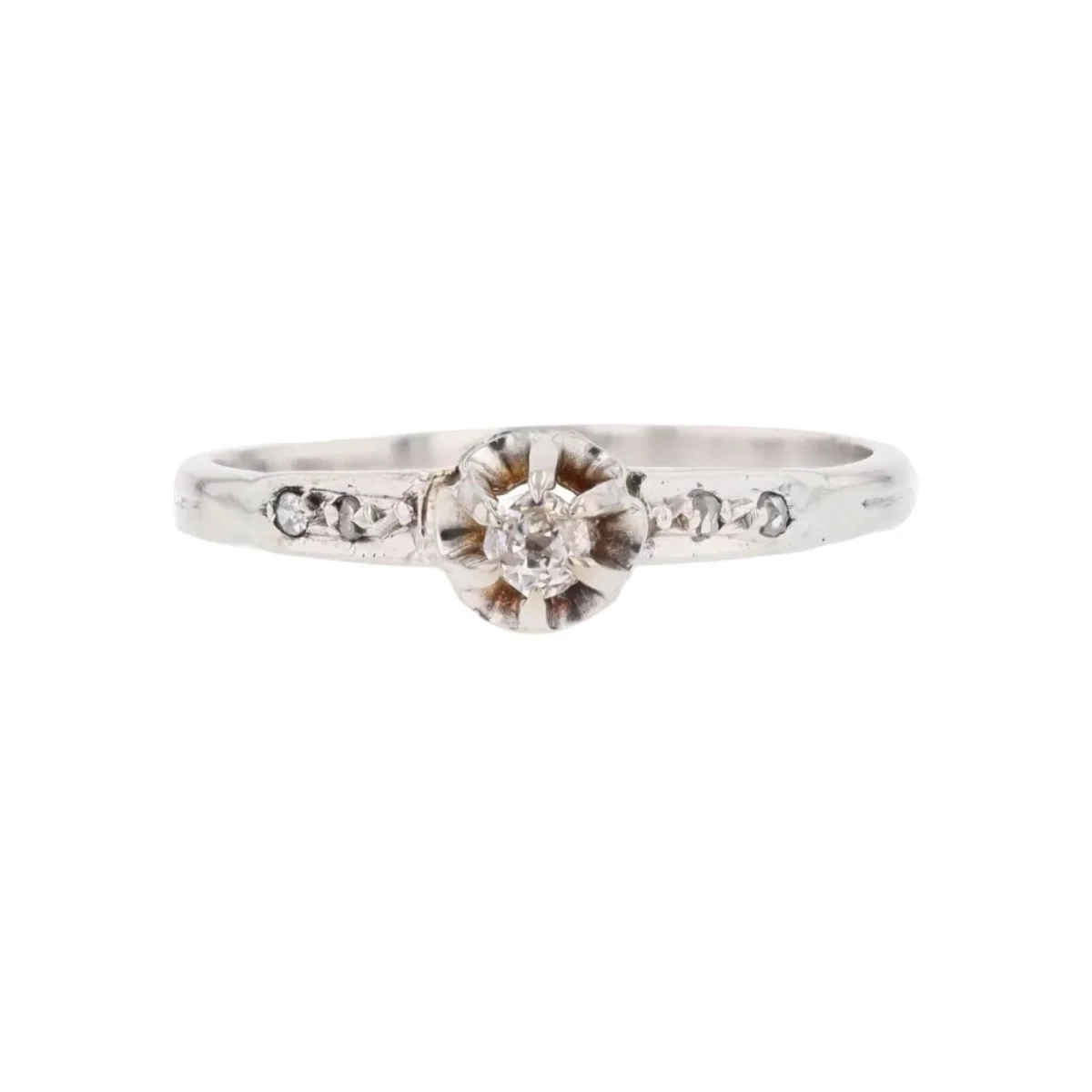 Bague Solitaire en platine et diamants