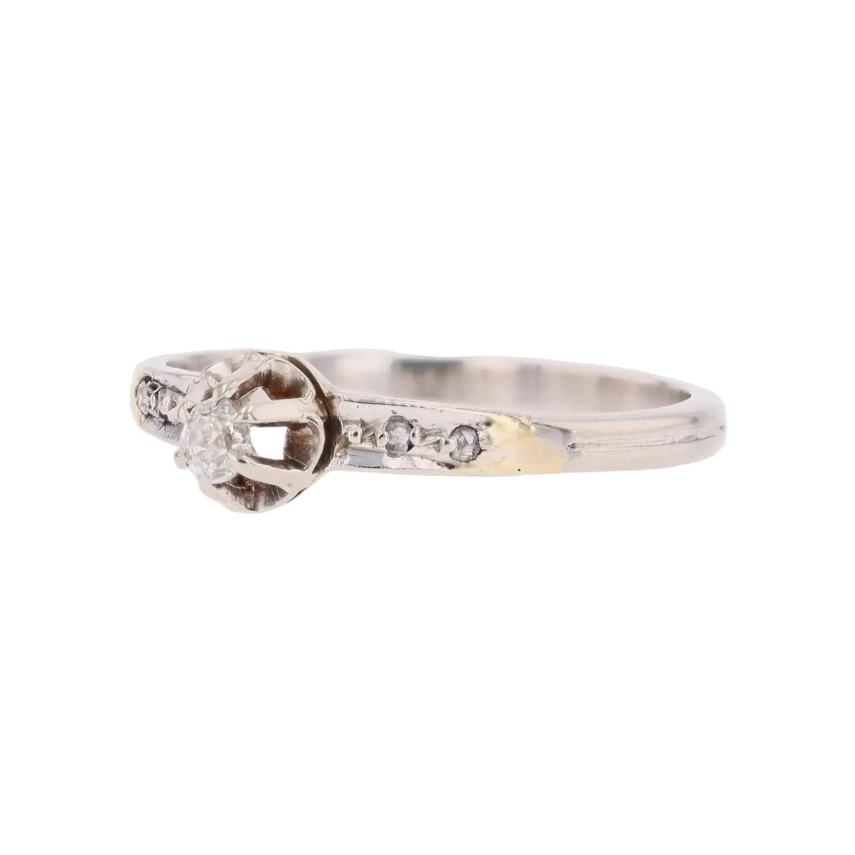 Bague Solitaire en platine et diamants - Image 3