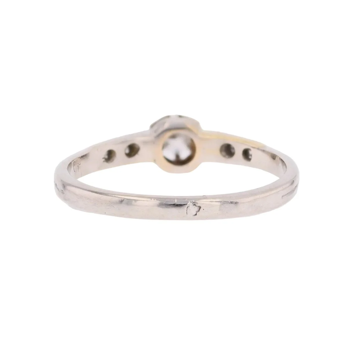 Bague Solitaire en platine et diamants - Image 4