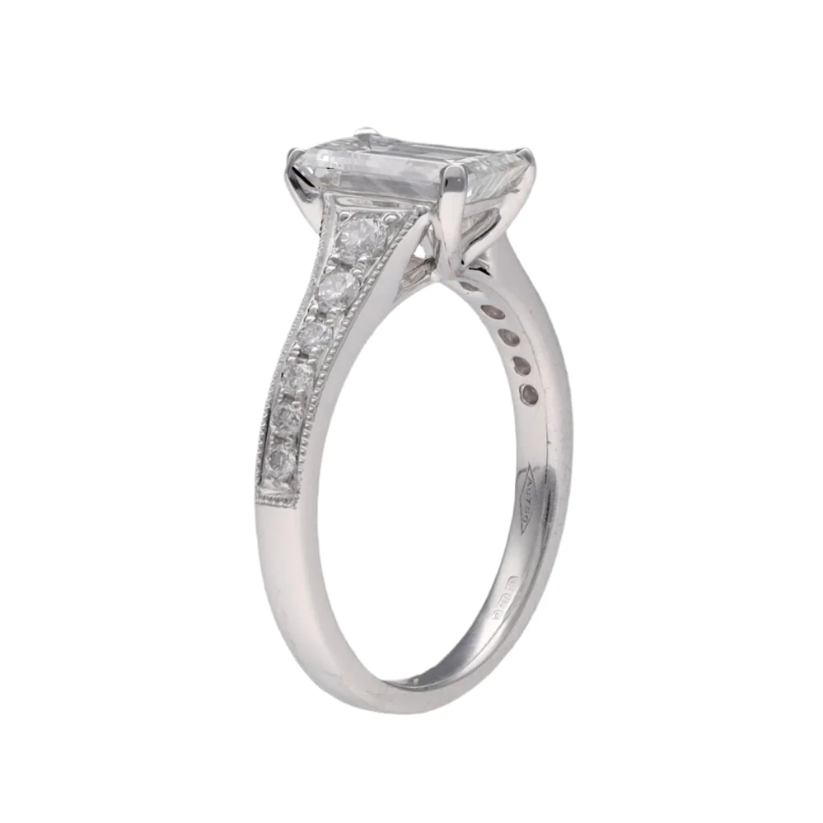 Bague Solitaire en or blanc et diamant - Image 4