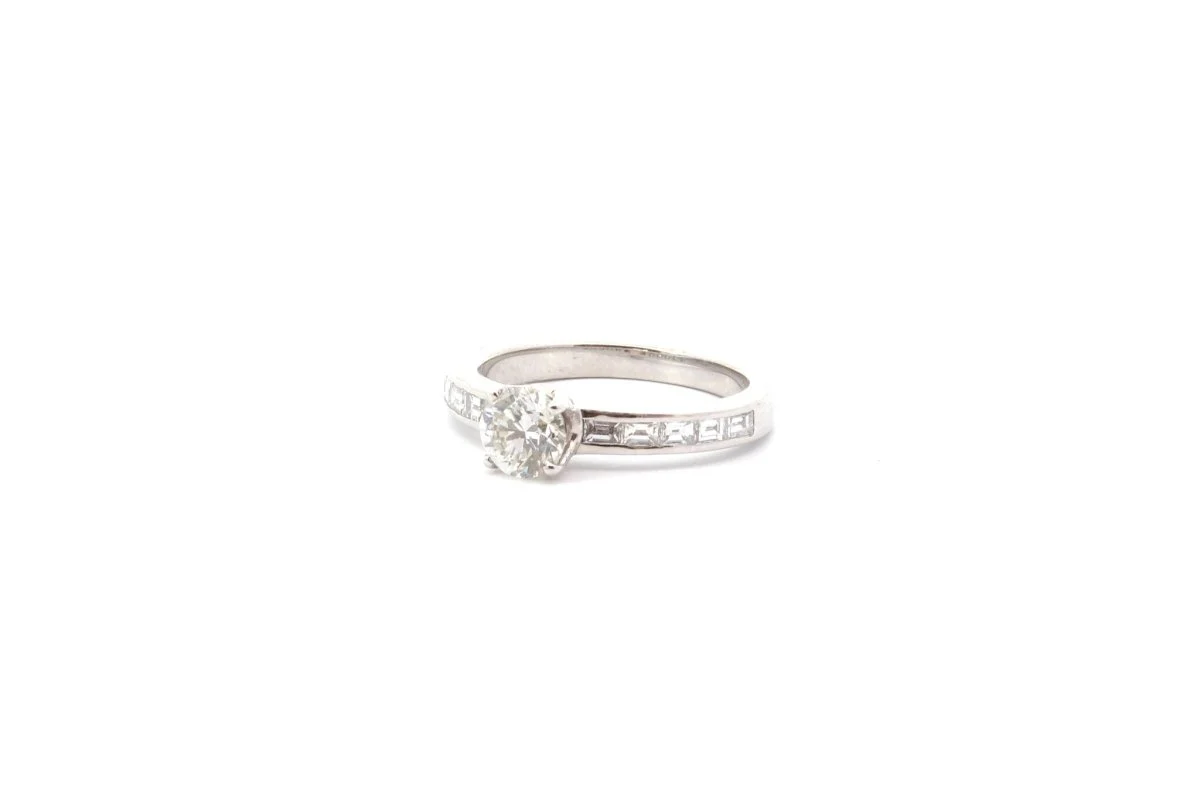 Solitaire diamants en platine