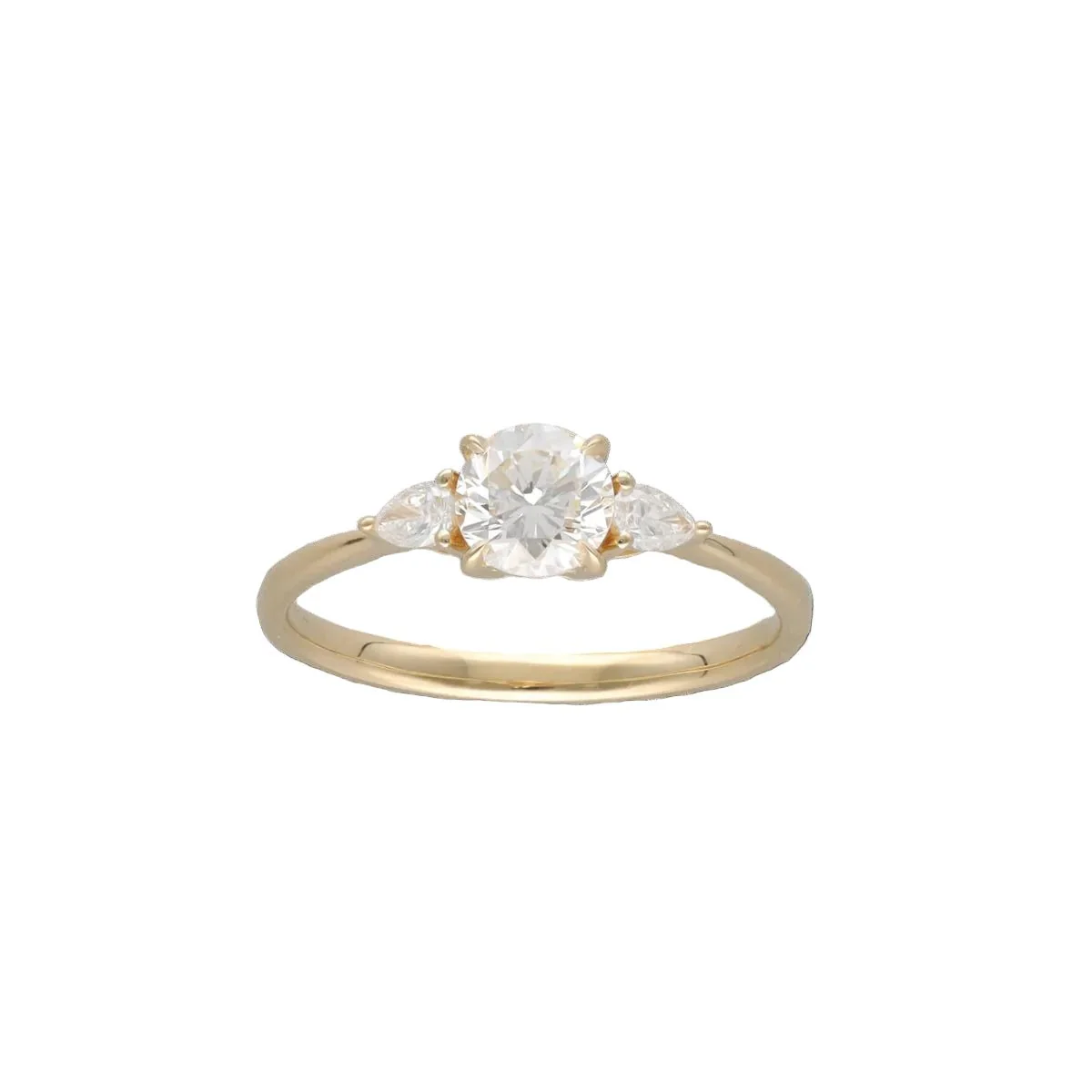 Bague Solitaire en or jaune et diamants
