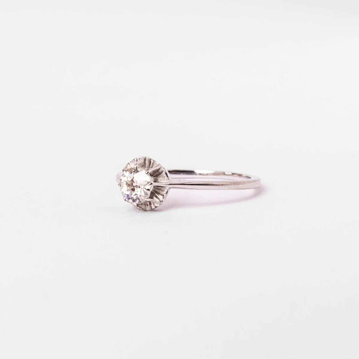 Solitaire en or blanc et diamant - Image 3