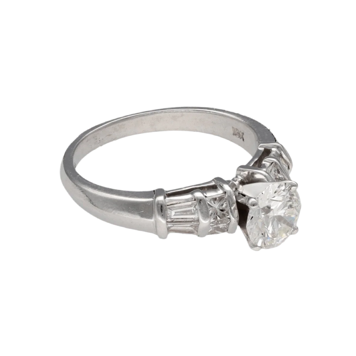 Bague Solitaire en or gris et diamant - Image 5