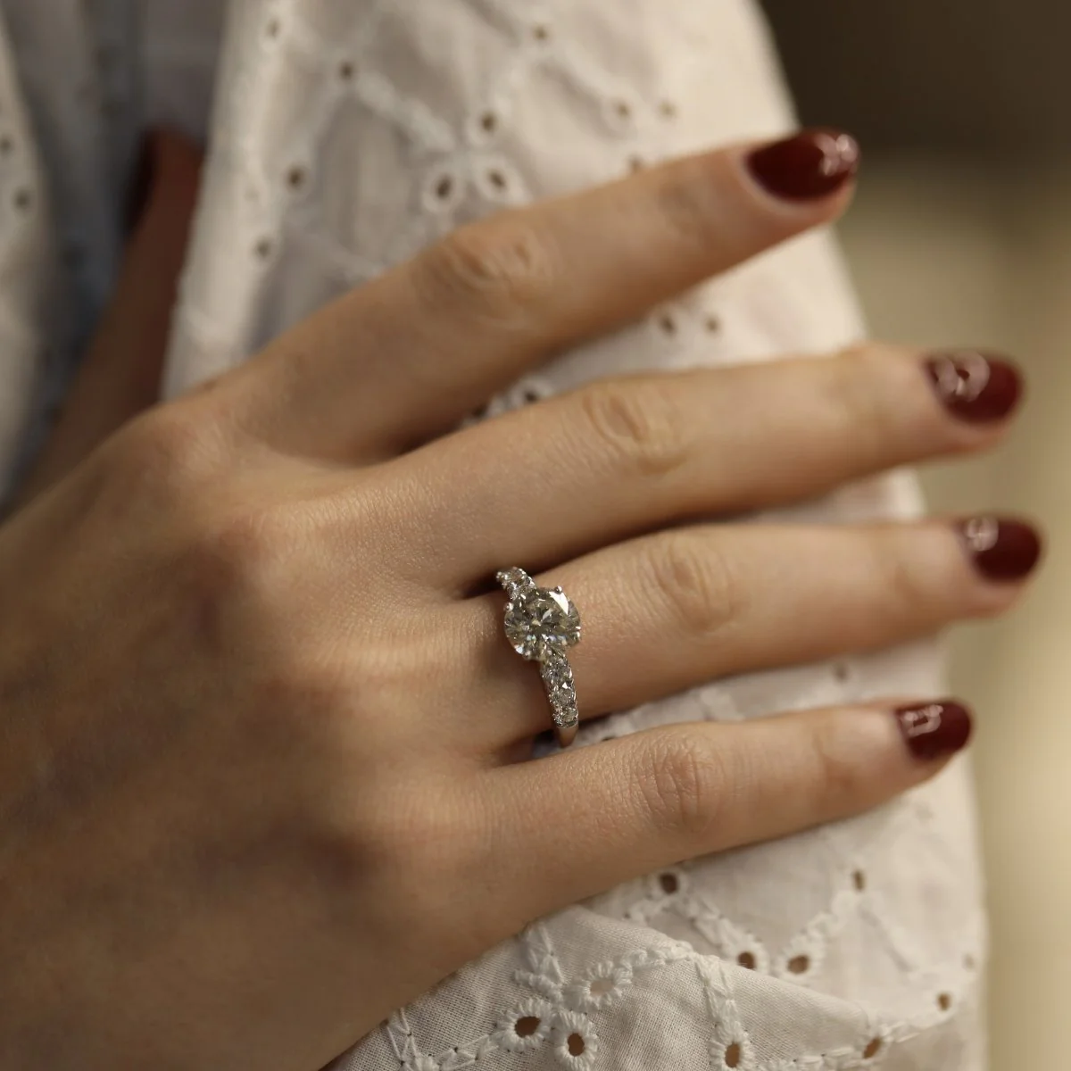 Bague Solitaire en or gris et diamant - Image 2