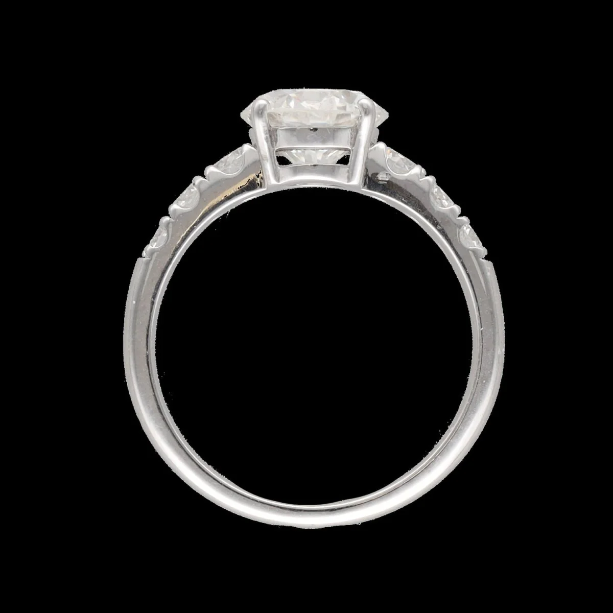 Bague Solitaire en or gris et diamant - Image 3