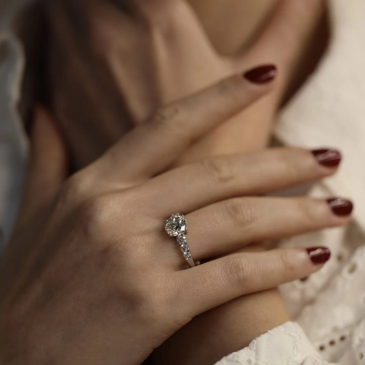 Bague Solitaire en or gris et diamant - Image 6