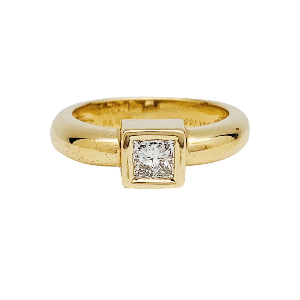 Solitaire FRED Paris diamant princesse, or jaune